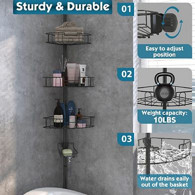 Shower Caddy With 4 Adjustable Baskets