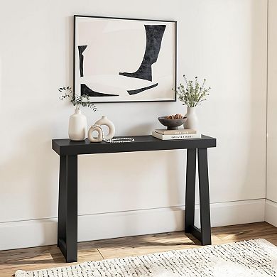 46-Inch Solid Pine Wood Living Room Entryway Console Table