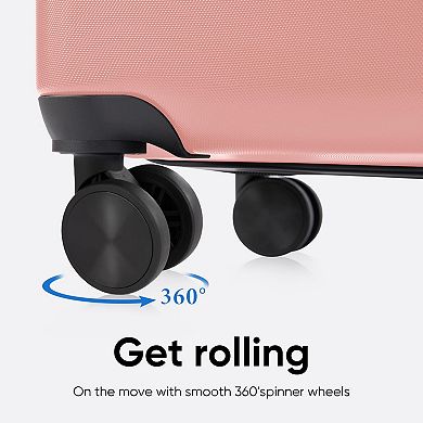 24" Lightweight ABS Hardside Spinner Suitcase with Dual Compartments, TSA Lock