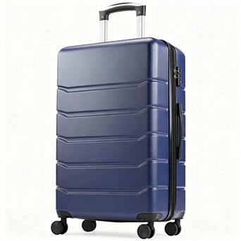 24" Lightweight ABS Hardside Spinner Suitcase with Dual Compartments, TSA Lock