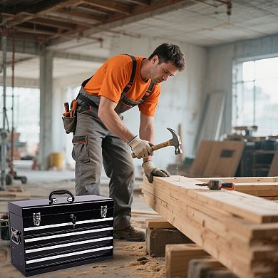 ELEMENT ACE Heavy Duty Metal Tool Box with Drawers and Locking System