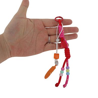 Beaded Knotted Lanyard with Feather Handbag Charm 1 Pc