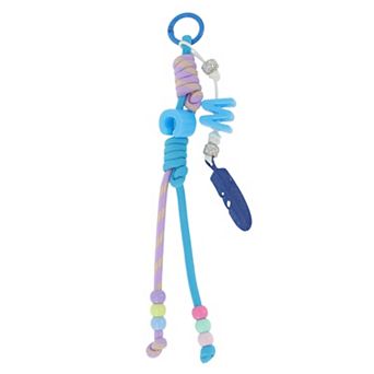 Beaded Knotted Lanyard with Feather Handbag Charm 1 pc