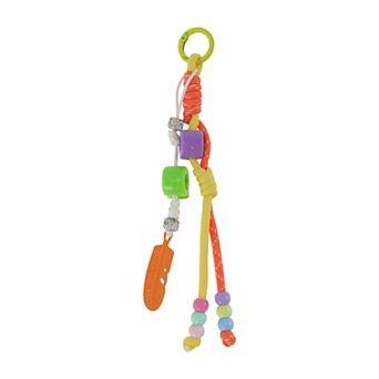 Beaded Knotted Lanyard with Feather Handbag Charm 1 pc