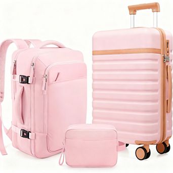 20" Carry On Suitcase & 18" Backpack Set - TSA Lock, Silent Wheels, Durable