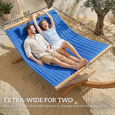Outdoor Hammock, 2-Person, 440 lbs Capacity,
