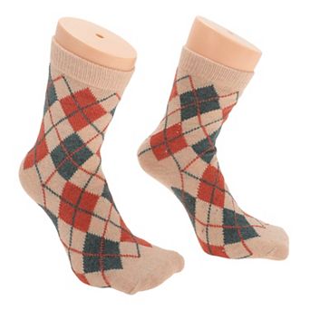 Women's Plaid Pattern Winter Warm Socks Multicolor 5 Pair