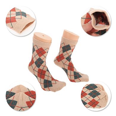 Women's Plaid Pattern Winter Warm Socks Multicolor 5 Pair