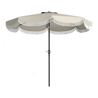 8.8 ft Patio Umbrella with Crank and Tilt, 8 Ribs Outdoor Market Table Umbrella