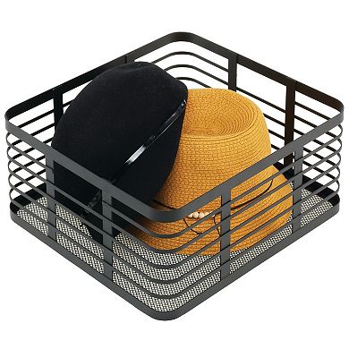 Metal Pantry Basket with Handles - Set of 4 - Matte Black