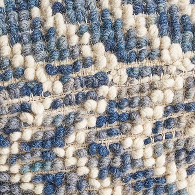 GOODSILO Wool and Cotton Blend Square Pouf Ottoman for Home Decor
