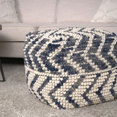 GOODSILO Wool and Cotton Blend Square Pouf Ottoman for Home Decor