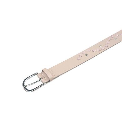 AGP PARIS Modern White Belt with Star Motif