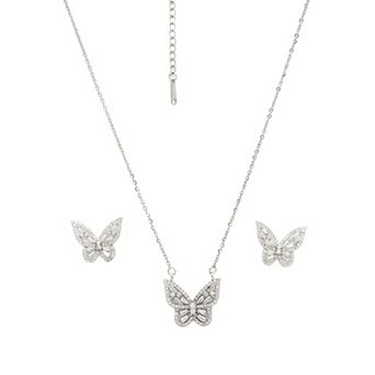 AGP PARIS Whimsy Butterfly Earrings and Necklace Set
