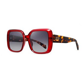 AGP PARIS Sophisticated Square Polarized Acetate Sunglasses