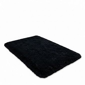 Black 2x3 Shag Rug for Bedroom, Living Room, Nursery with Anti-Slip Tapes