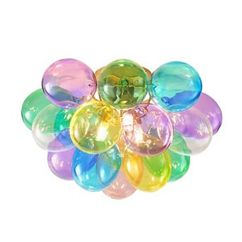 ELEMENT ACE Swirled Glass Bubble Ball Chandelier Light Fixture for Bedroom Study Restaurant