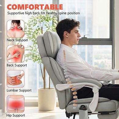 HOMCOM Massage Office Chair with Heat Reclining Function