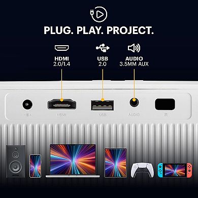 Kodak FLIK X20 Full HD Smart Projector Kit with 100" Screen, Tripod, Remote, Wi-Fi, EVA Case