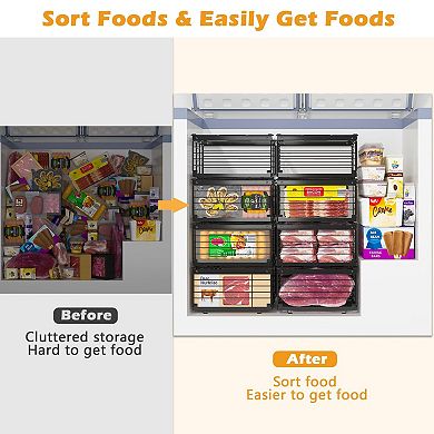4 Stackable Metal Bins for Vertical Freezer Storage
