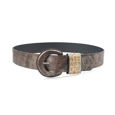 AGP PARIS Luxe Glitter Circular Buckle Belt