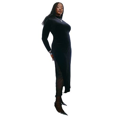 satin slip dress blue Manhattan Slip Formal Dress Navy main image 0