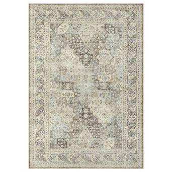 Medallion Area Rug Non Slip Foldable Low Pile Pet Friendly Floor Cover for Living Room Kitchen