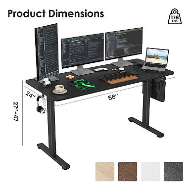 GOODSILO Adjustable Height Electric Standing Desk with Splice Board