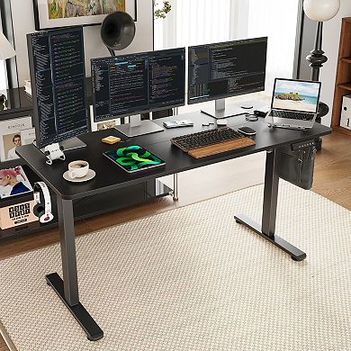 GOODSILO Adjustable Height Electric Standing Desk with Splice Board
