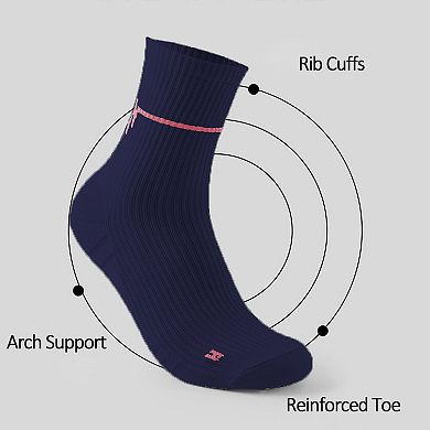 Women's 6pk Professional Athletic Socks Sports Socks with Elastic Cuff & Reinforced Design