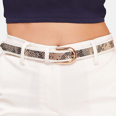 AGP PARIS Gleaming Snake Print Belt
