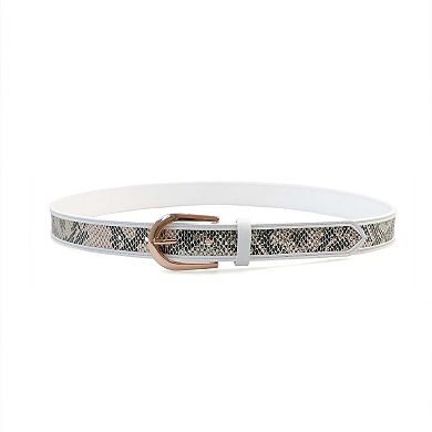 AGP PARIS Gleaming Snake Print Belt