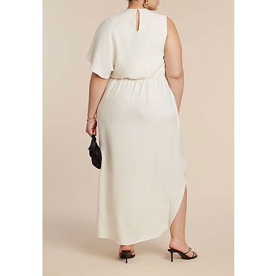 ELOQUII Women's Plus Size Asym Relaxed Maxi Dress