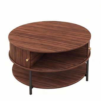 3 tier Round Coffee Table with Storage