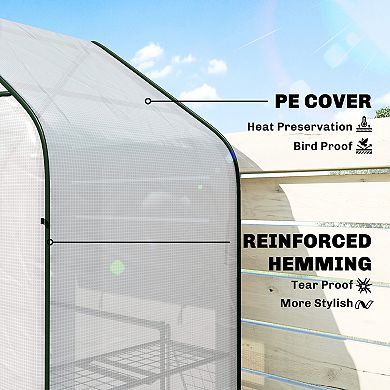 Greenhouse for Outdoors, 6 Shelves Greenhouse with PE Cover