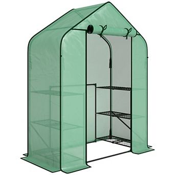 Greenhouse for Outdoors, 6 Shelves Greenhouse with PE Cover
