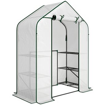Greenhouse for Outdoors, 6 Shelves Greenhouse with PE Cover