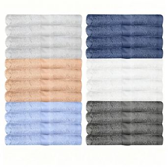 24 Pack Multicolour Cotton Wash Cloths - Extra Absorbent, Soft, Quick Dry