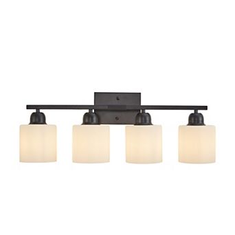 ELEMENT ACE Modern Four-Light Vanity Wall Sconce with Frosted Glass Shades