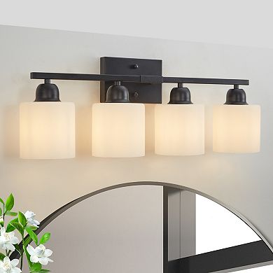 ELEMENT ACE Modern Four-Light Vanity Wall Sconce with Frosted Glass Shades