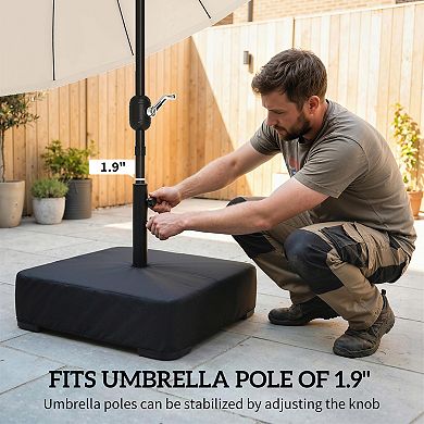 Outsunny Patio Umbrella Base 176 lbs Sand Filled for 1.9" Poles,
