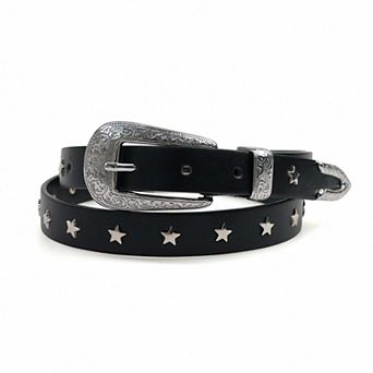 AGP PARIS Black Retro Slim Belt