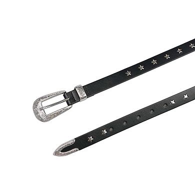 AGP PARIS Black Retro Slim Belt