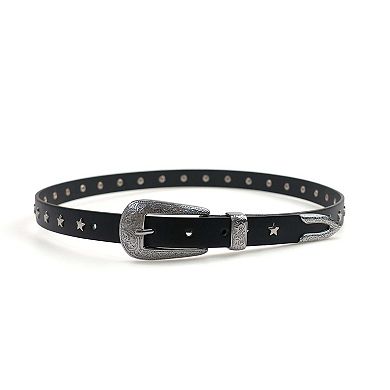 AGP PARIS Black Retro Slim Belt