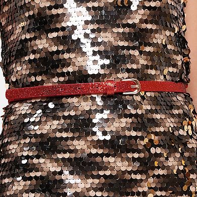 AGP PARIS Gleaming Sleek Snake Print Belt