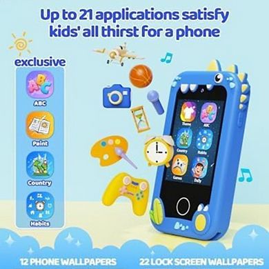 Kids Touchscreen Blue Play Phone with Camera