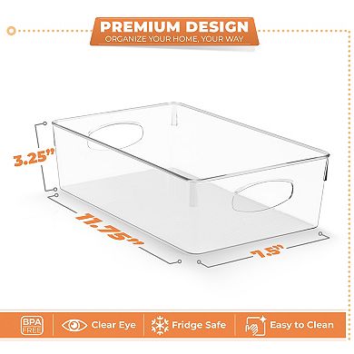 Sorbus 10 Pack Xlarge Clear Plastic Storage Bins with Handle - Perfect for kitchen, bathroom & more