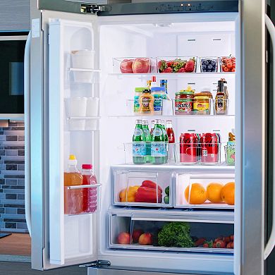 Sorbus 10 Pack Xlarge Clear Plastic Storage Bins with Handle - Perfect for kitchen, bathroom & more