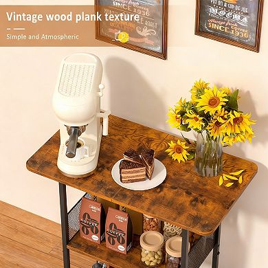 3-Tier Mini Coffee Bar Table for Home Use