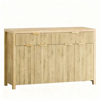 55" Fluted Wood Sideboard with Adjustable Shelves